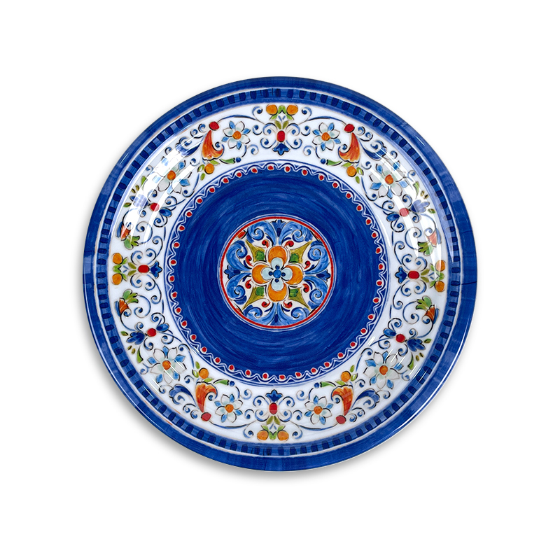 د ریٹرو ګلونو نیلي وینټیج ډوډۍ پلیټ