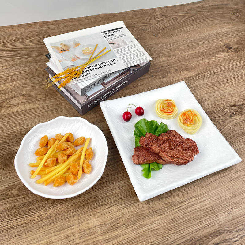 white melamine plate and bowl