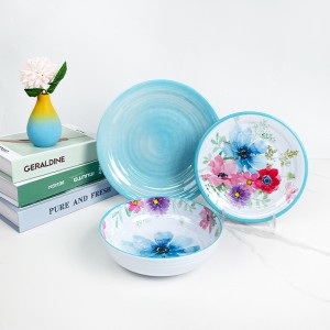 Watercolor Floral Melamine Plate