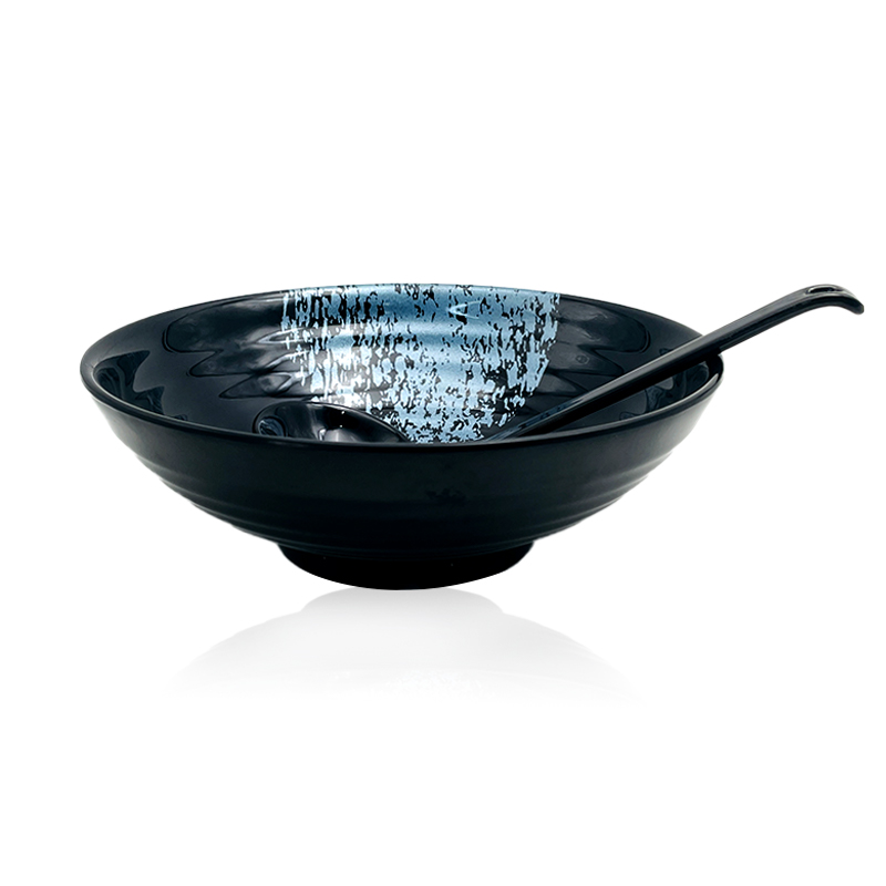 Black with Blue Splash Texture Bowls