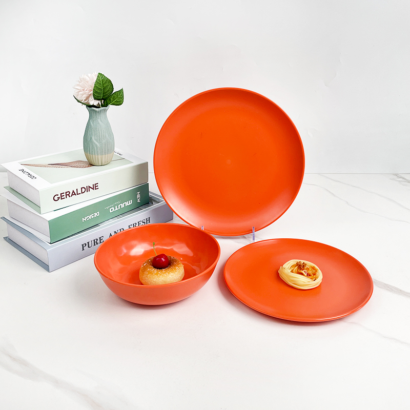Orange melamine tableware
