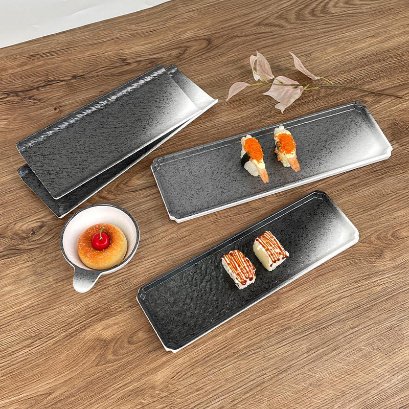 bestwares rectangular melamine sushi plates lifestyle presentation