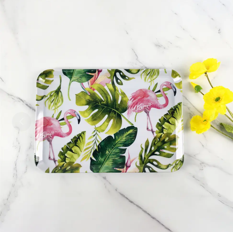 Flamingo melamine tray