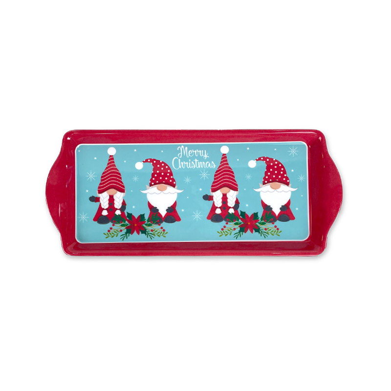 క్రిస్మస్ గ్నోమ్ మెలమైన్ ట్రే