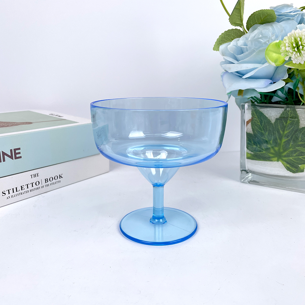 Blue Plastic Champagne Coupe