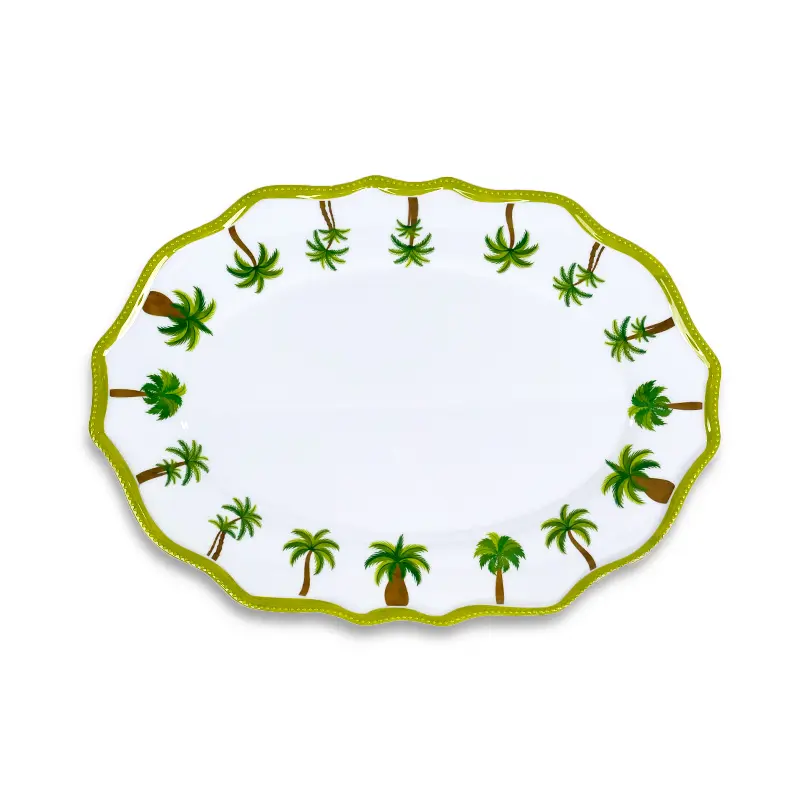 green oval plate