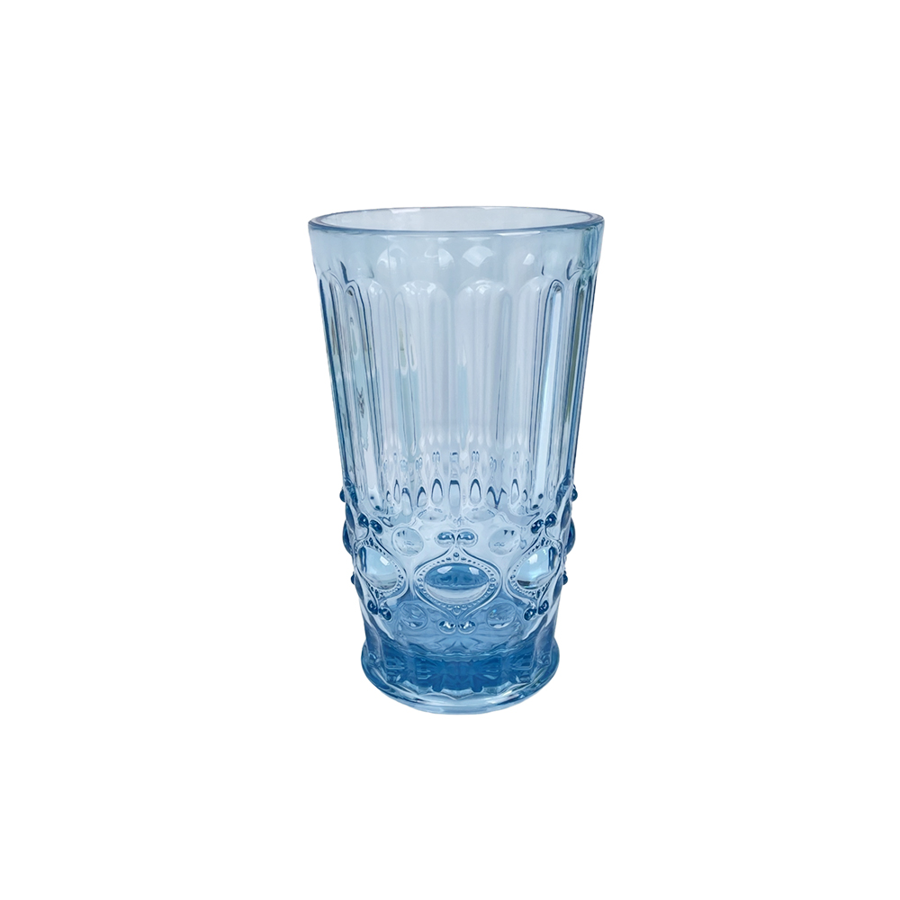 Bestwares Light Blue Embossed PS Plastic Tall Tumbler