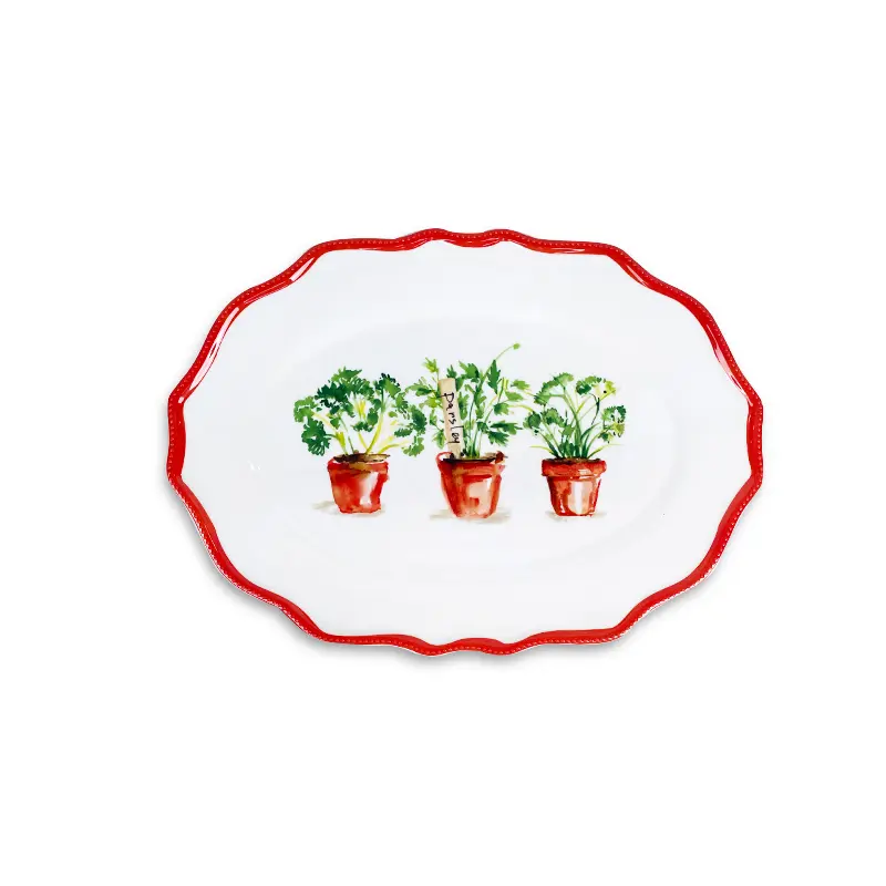 red oval plate